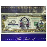 Pennsylvania Colorized $2 State Themed Bill in