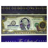 Rhode Island Colorized $2 State Themed Bill in