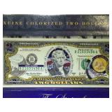 Louisiana Colorized $2 State Themed Bill in card