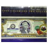 West Virginia Colorized $2 State Themed Bill in