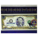 Colorado Colorized $2 State Themed Bill in card