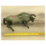 INCO blown Art glass bull, approx 13 inches Long,