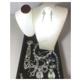 Vintage costume jewelry with 2 displays