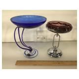 Farber Brothers compote with a Josefina Art glass