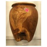 Artist turned burled wood vase, 11.5. Inches Ht,