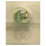 Lg hand blown glass marble, approx 1 3/8 inches D