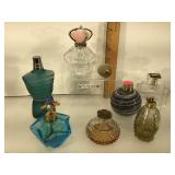 Lot of 7 vintage glass perfume bottles, inc Jean