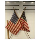 WW2 era parade flags american 32 " tall