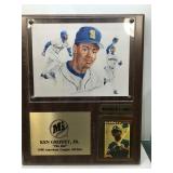 Ken Griffey jr framed picture with rookie card