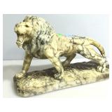 Composite Lion statue, approx 15x11 inches