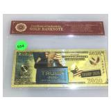 Trump 2020 Gold Banknote