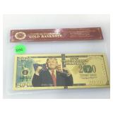 Trump 2020 Gold Banknote