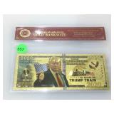 Trump 2020 Gold Banknote
