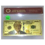 $100 Trump Gold Banknote