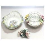 Capodimonte porcelain basket and more