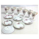 Courting Couple Design Tall Porcelain Tea Cups