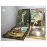 4 Framed Pictures of Ladies.