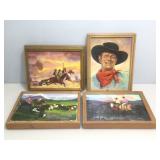 4 Jack Mishler Oil on Canvas Paintings. 10x13