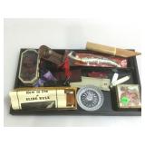Assorted pocket knives and more