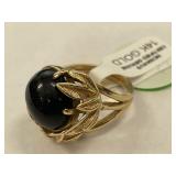 14K Gold Ring Black Onyx 8g  size 6