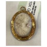 10K Gold Cameo 3g total wieght