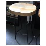 Metal bar stool with wood top