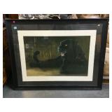 Large framed Black Panther print 