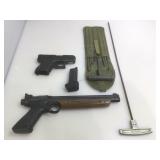 Pair of BB Guns and gun cleaning equipment one