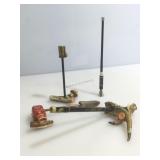 5 Native American pipes made from Elk, Deer horn