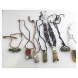 Native American necklaces made from Elk, Deer