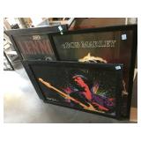 Framed Giclee posters - Hendrix, Marley and