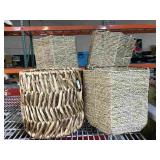 Wicker planter baskets with tags