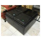 Large black ottoman w/storage