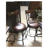 Pair of swivel barstools