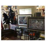 Assorted framed prints, approx 49x36 inches