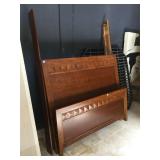 Wood bed set incl. Headboard, footboard and rails