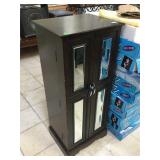 Wood stand jewelry case, approx 42 inches tall