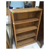 Wood bookshelf, approx 30x10x48 inches