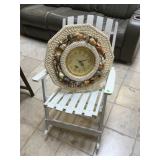 Wood rocking chair w/clock