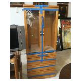 Display Cabinet w/drawers, approx 79 inches tall