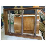 Wood bed set incl. headboard, rails for queen