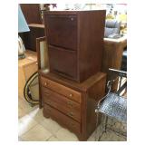 Wood file cabinet and nightstand (no key)