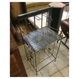 Metal wine rack, approx 38 inches tall
