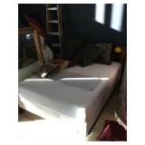 Wooden headboard MCM Style w/ mattress and box