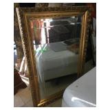 Framed wall hanging mirror, approx 39x57 inches