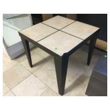 Metal patio side table w/tile top (one has