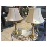 Pair of metal table top lamps