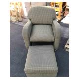 FlexSteel Armchair with Rolling ottoman - ottoman