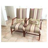 Set of striped armchairs. 43in.H x 24 W