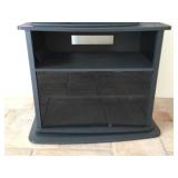 Black Swivel TV Stand with Black Frosted Glass